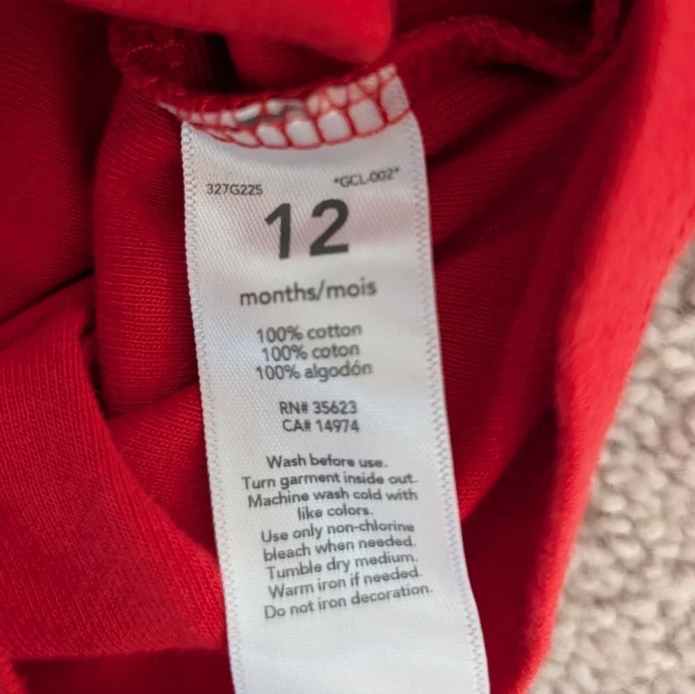 Carters Infant Christmas Pajamas Size 12 Month Santa's Favorite Fleece Red Green